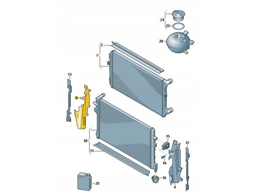 Prawa Kierownica Powietrza CHŁODNIC Volkswagen Golf VII 5G0121284M
