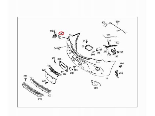 Sprężynka zaślepki klapki spryskiwacza Mercedes Sprinter 906 A90688099