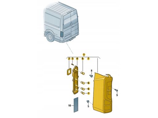 LAMPA Volkswagen Crafter 7C tył prawa 7C tył 7C0945096J Oryginał Nowy