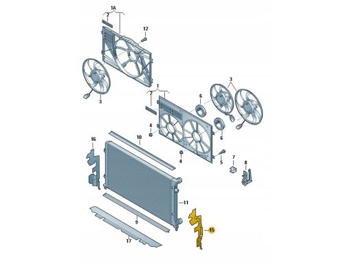 Lewa Kierownica Powietrza Chłodnicy Volkswagen Caddy 3 Touran 1T 1T012