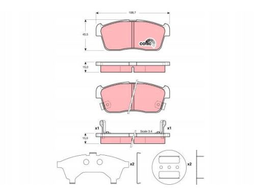 Klocek Hamulcowy Kpl. Gdb3236