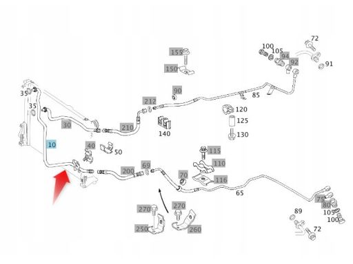 Przewód A2112700796 Mercedes W211 W219 Cdi Automat Oleju Chłodzenie Sk