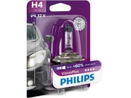 Żarówka Blister 1Szt H4 12V 60/55W P43T-38 Visionplus Plus 60% Philips
