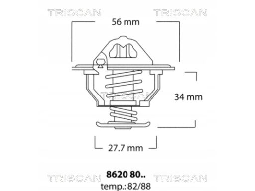 8620 8088 Termostat Subaru 88C Toyota/Mitsubishi/L Triscan