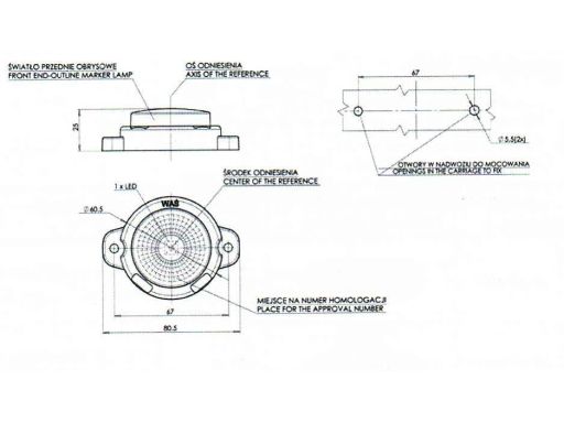 528C Światło Obrysowe 528C W24Rf Waś