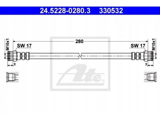 24.5228-0280.3 Przewód Hamulcowy Elastyczny 24.5228-0280.3 Ate