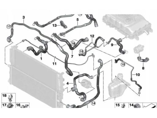 Przewód chłodzenia odpowietrzający Mini Cooper F56 F57 17128741792