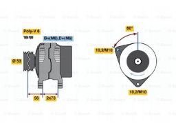 0 986 040 380 Alternator 0 986 040 380 Bosch