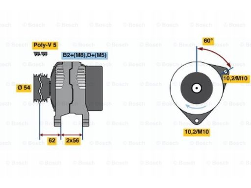 0 986 044 410 Alternator 0 986 044 410 Bosch