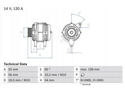 0 986 044 410 Alternator 0 986 044 410 Bosch
