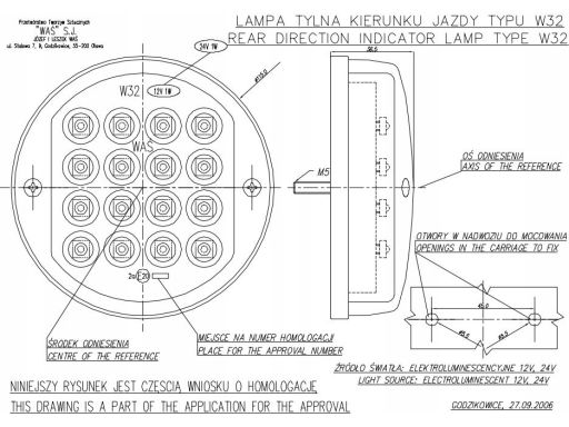 171 Lampa Kierunkowskazu 171 W32 24V Waś