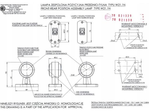 771 Światło Obrysowe 771 W21.1N Waś