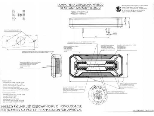1299 Dd L/P Lampa Tylna 1299 Dd L/P W185Dd Waś