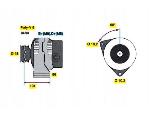 0 986 039 740 Alternator 0 986 039 740 Bosch
