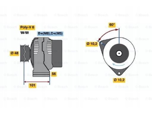0 986 039 740 Alternator 0 986 039 740 Bosch