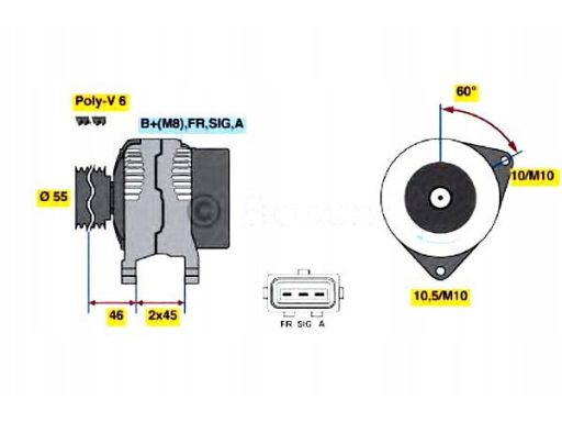 0 986 049 151 Alternator 0 986 049 151 Bosch