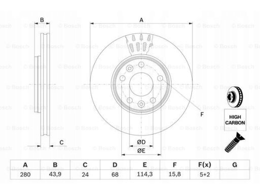 0 986 479 C62 Tarcza Hamulcowa Bosch