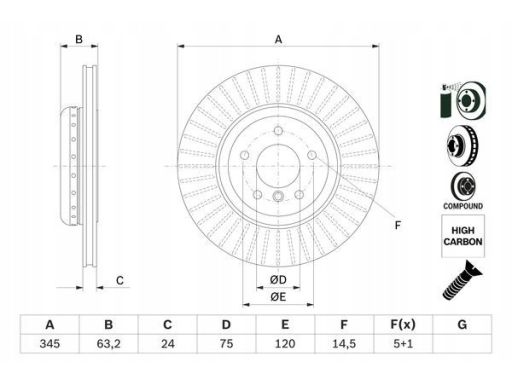 0 986 479 E13 Tarcza Hamulcowa Bosch