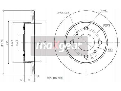 19-0958 Tarcza Ham. Nissan T. Primera 90-/96-/Al Maxgear