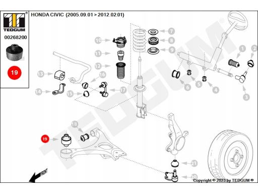 00268200 Silentblock Wahacza Ted-Gum