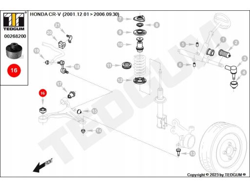 00268200 Silentblock Wahacza Ted-Gum