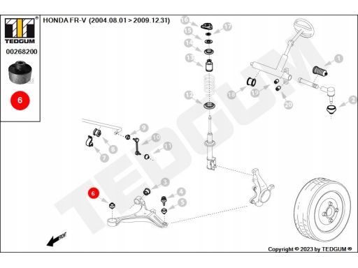 00268200 Silentblock Wahacza Ted-Gum