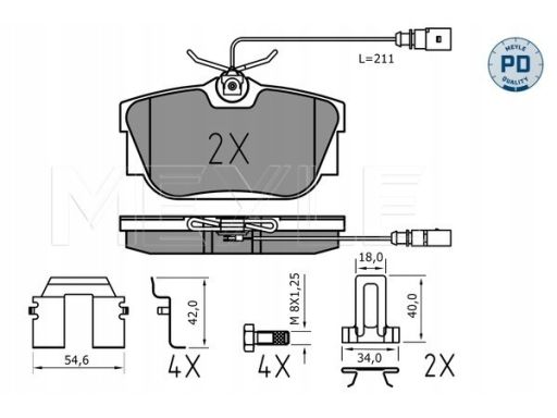 025 234 4616/Pd Klocek Hamulcowy Kpl. Meyle
