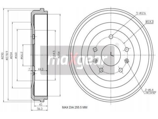 19-3202 Bęben Ham. Landrover T. Freelander 98-06 Maxgear
