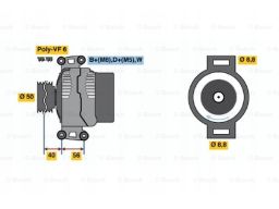 0 986 041 530 Alternator Bosch
