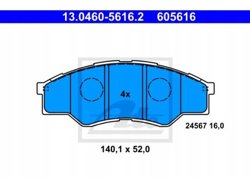 13.0460-5616.2 Klocek Hamulcowy Kpl. Ate