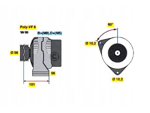 0 986 039 750 Alternator Bosch