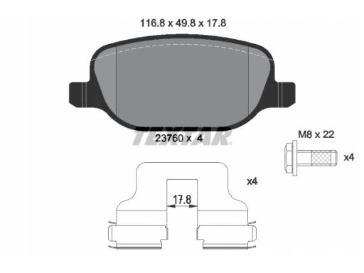 2376002 Klocek Hamulcowy Kpl. Textar