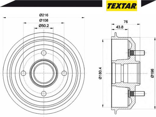 94018500 Bęben Hamulcowy Textar