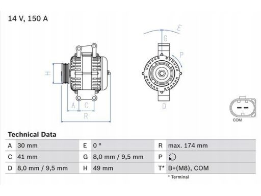 0 986 046 270 Alternator Bosch