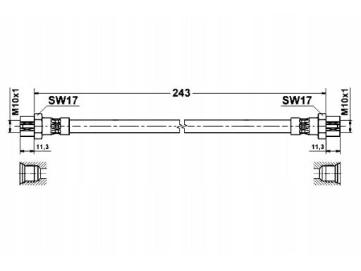 83.7849-0243.3 Przewód Hamulcowy Elastyczny Ate