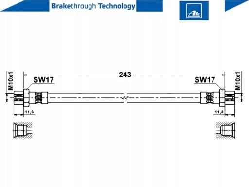 83.7849-0243.3 Przewód Hamulcowy Elastyczny Ate