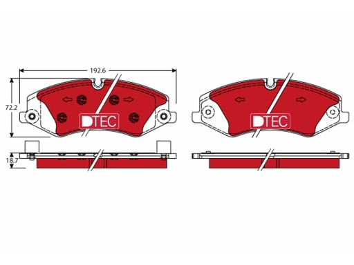 Gdb1898Dte Klocek Hamulcowy Kpl. Trw