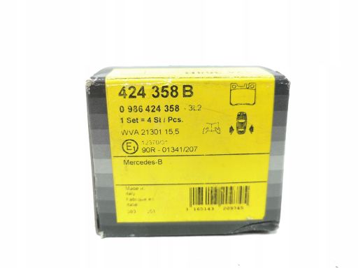 0 986 424 358 Klocek Hamulcowy Kpl. Bosch