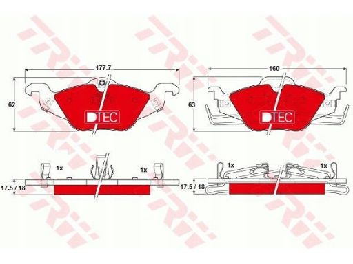 Gdb1351Dte Klocek Hamulcowy Kpl. Trw