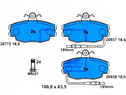 13.0460-2955.2 Klocek Hamulcowy Kpl. Ate