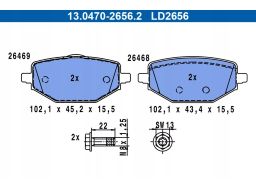 13.0470-2656.2 Klocek Hamulcowy Kpl. Ate
