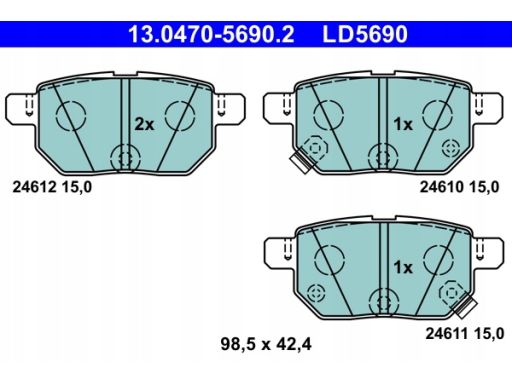 13.0470-5690.2 Klocek Hamulcowy Kpl. Ate