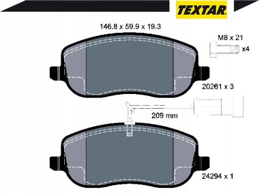 2429401 Klocek Hamulcowy Kpl. Textar