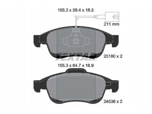 2518001 Klocek Hamulcowy Kpl. Textar