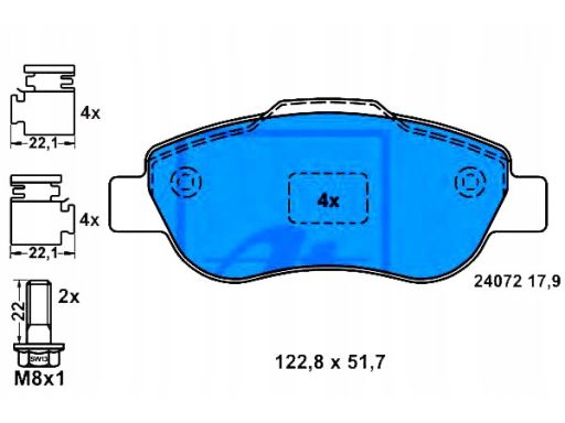 13.0460-3809.2 Klocek Hamulcowy Kpl. Ate