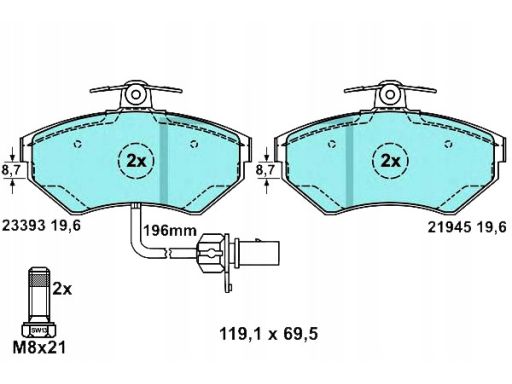 13.0470-2837.2 Klocek Hamulcowy Kpl. Ate