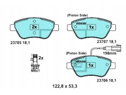 13.0470-3982.2 Klocek Hamulcowy Kpl. Ate