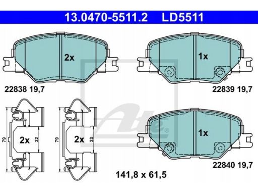 13.0470-5511.2 Klocek Hamulcowy Kpl. Ate