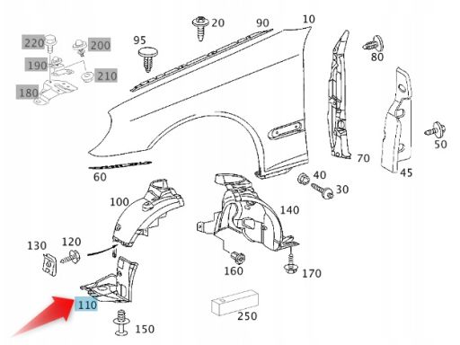 Nadkole przód Mercedes W203 A2038840822 NOWE