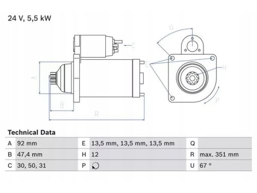 0 986 025 450 Rozrusznik 0 986 025 450 Bosch